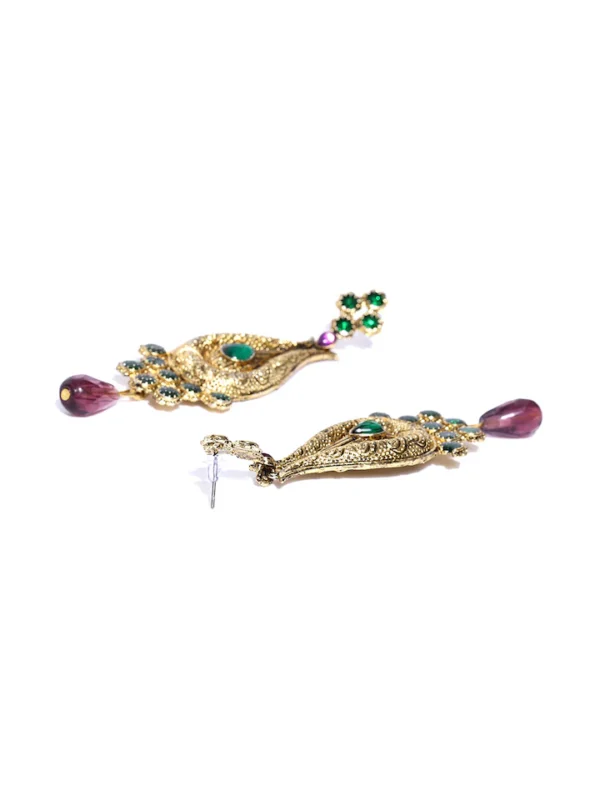 Green & Purple Gold-Plated Jewellery Set - Image 3
