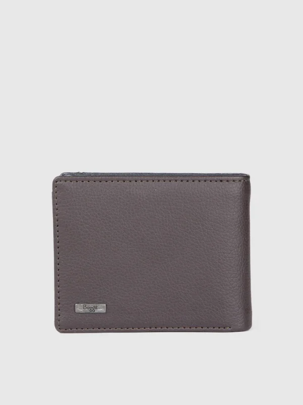 Baggit Brown & Navy Blue Colourblocked Two Fold Wallet - Image 2