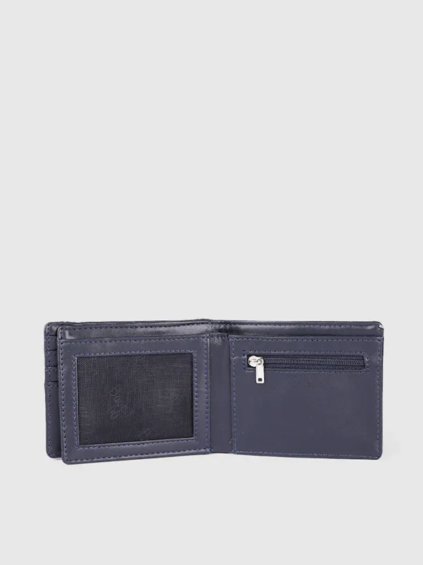 Baggit Brown & Navy Blue Colourblocked Two Fold Wallet - Image 4