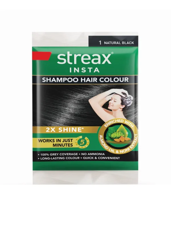 Streak Insta Shampoo Hair Colour 18 ml - Natural Black